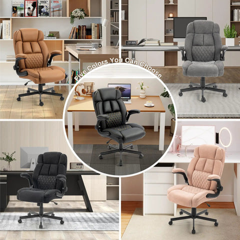 Ergonomic Big And Tall Office Chair With Four Point Massage And Heat 500 Lb Capacity Rocking Swivel Desk Chair in five colors