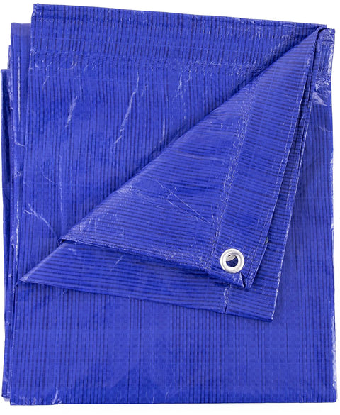 All Purpose Poly Tarp 30x50 Feet 5 Mil Waterproof Blue Heavy Duty Outdoor Cover with grommet corner detail