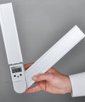 Digital Protractor 12 Inch With Magnetic Blades And Hold Zeros For Quick Accurate Angles, shown in hand displaying angle reading