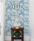 Indigo Empress Garden Peel And Stick Wallpaper Blue Floral Look For Walls Easy Application And Repositionable No Residue Removable