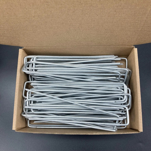 Sturdy 6 Inch Galvanized Steel Garden Stakes For Securing Weed Fabric Landscape Netting Ground Sheets Fleece And Christmas Decor Tough As Nails Heavy Duty Pegs Durable Outdoor Lawn And Garden Essentials 50 Pack.