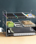 Solid As Rocks 3 Tier Stackable Can Organizer Rack Holds 36 Cans Chrome Pantry Storage for office supplies.