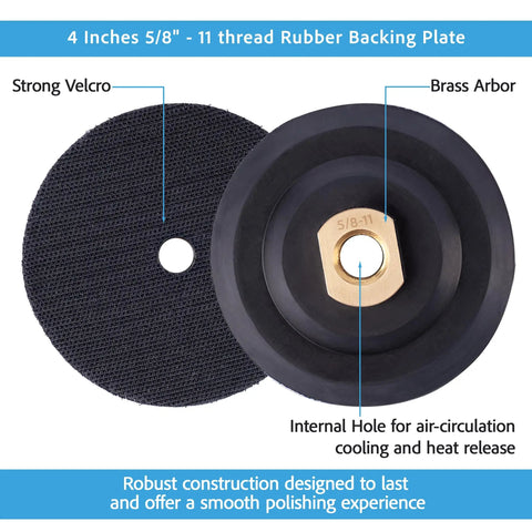 4 Inch Diamond Pro Grade Polishing Pads Wet And Dry Set Of 11 Plus 1 Backer Pad for Granite Marble and Concrete Polishing backer pad