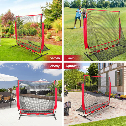 Portable Baseball And Softball Practice Net With Bow Frame Foldable Batting Cage in garden, lawn, balcony, uptown settings