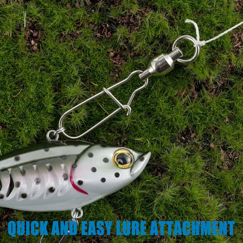 20 Pack Ball Bearing Snaps Swivels Duo Lock Pro Grade Stainless Steel Fishing Tackle Connectors For Saltwater And Freshwater Leader Lines Lures Quick Change And Smooth Operation attached to lure