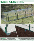 11 By 3 By 2.5 Ft Mini Greenhouse Portable Tunnel with roll up zippered doors, UV waterproof clear plastic cover on steel frame