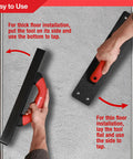 Heavy Duty Hammer-Free Tapping Block For Vinyl Plank Flooring With A 9 Inch Soft Grip Handle in action