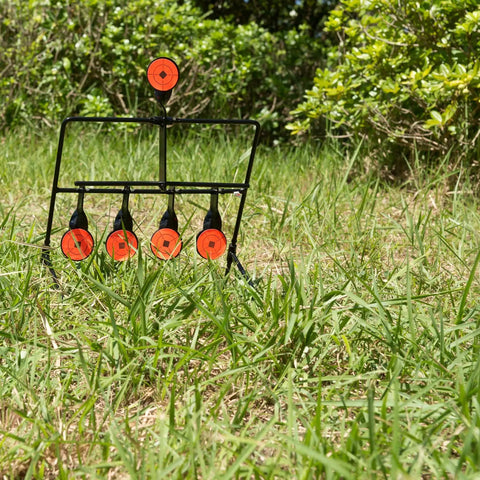 Heavy Duty Steel Resetting Target For Air Pistols And BB Guns, 1.7 Inch Plinking Targets in grassy backyard setting