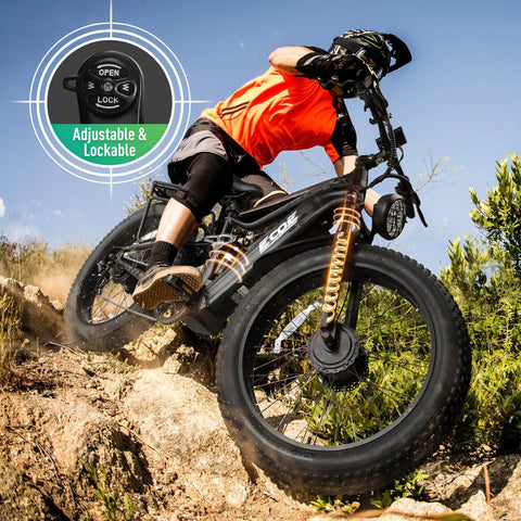 Powerful Dual Motor 9000W Fat Tire Electric Bike For Adults, Off Road Beast With 52 MPH Top Speed, 26x4 Fat Tires, Full Suspension, SHM 7 Speed Gear, 60V Battery, All Terrain E Bike For Epic Rides on rocky trail