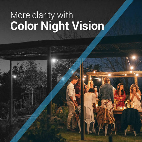 Spotlight HD WiFi Security Camera For Indoor And Outdoor Use With Color Night Vision showcasing night event clarity.