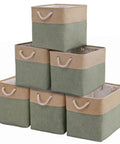 Large Cube Storage Baskets For Clothes Toys Towels Books Collapsible Canvas Bins With Cotton Handles Tough As Nails And Built To Last