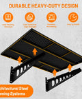 2-Pack Heavy Duty Wall Shelves 2x3ft, 500 Lb Capacity Garage Wall Mounted Shelving Racks With Complete Install Kit, Deep Flat Panels, Black