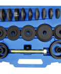 Astro Tools 78825 XL 25-piece front-wheel-drive bearing puller kit in blue case with black adapters
