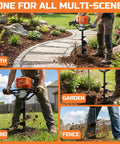 54cc Gas Powered Earth Auger Post Hole Digger With 2 Cycle Engine EPA Certified used in garden, yard, and fence projects