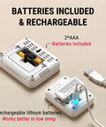 TempPro white wireless fridge/freezer thermometer base with backlit LCD; 2 AAA batteries and USB charger included