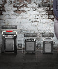 Size comparison of Rockin Roller 270 Portable Indoor Outdoor Bluetooth Speaker With 200 Watts Power 270 Degree Sound And Up To 100 Hours Of Playtime next to person.