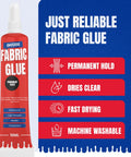Permanent Fabric Glue For Clothes And Crafts That Binds Strong, Flexible And Washable, Sticks Like A Boss Tube Display