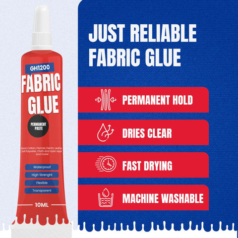 Permanent Fabric Glue For Clothes And Crafts That Binds Strong, Flexible And Washable, Sticks Like A Boss Tube Display