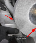 Worker using EXL PRO Deburring Wheel For Metal Finishing And Polishing, Unitized 6 In X 1 In X 1 In, in an industrial setting.