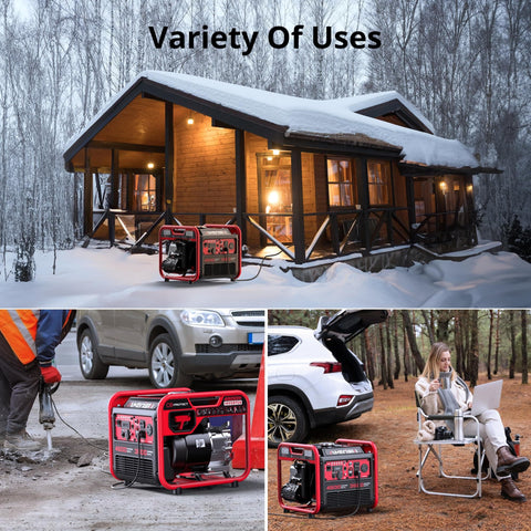 4500W Portable Gas Inverter Generator With CO Sensor used for home, outdoor maintenance, camping