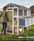 Huge 77 Inch Outdoor Chicken Coop For 6 To 8 Chickens With Run Wooden Hen House Poultry Cage 3 Nesting Boxes Waterproof Roof