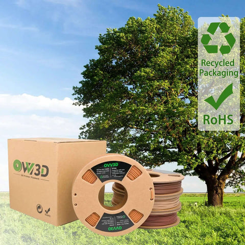 Wood PLA Filament Bundle 1.75mm 200g Each Four Pack With Real Wood Fiber Over 30 Percent In Walnut Oak Cherry Teak For 3D Printing