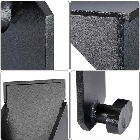 Close-up views of Heavy Duty Shipping Container Jack Lug Leveler 2 Pack, showcasing durable construction and welding details.