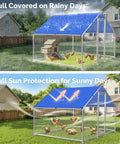 Heavy Duty Hexagonal PVC Coated Chicken Coop With Walk In Run Pen For The Yard Weatherproof Cover Outdoor Coop For Up To Eight Chickens Or Ducks Predator Proof Mesh Durable Outdoor Hen House With Easy Access