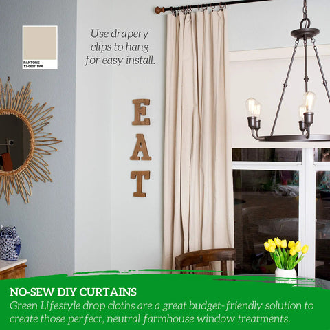 All Purpose Canvas Drop Cloths For Painting And Renovation Heavy Duty Floor Cover Protects Furniture And Surfaces Reusable Painters Tarp For Home Projects 14x16 Inch Canvas Tarp DIY Friendly as curtains with farmhouse decor