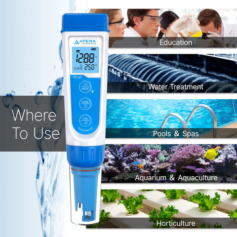 AI316 Premium 5 In 1 Pocket Tester Kit For PH EC TDS Salinity And Temperature With Waterproof Build Replaceable Multi Parameter Probe And Big Backlit LCD For Fast Accurate Readings for water testing use