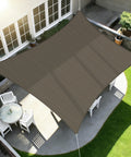 Brown 7 By 10 Ft Sun Shade Sail Rectangle Canopy For Your Outdoor Patio Pergola Backyard Garden 180GSM HDPE Fabric With 95 Percent UV Block