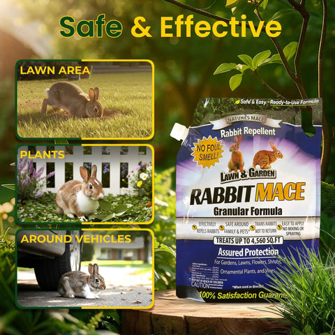 Rabbit Granules For Gardens And Lawns, All Season Rabbit Repellent For Farms And Landscapes, Covers Up To 4,560 Sq Ft bag
