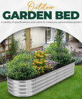 Galvanized Raised Garden Bed 6x2x1 Ft Easy Setup Outdoor Planter Box For Veggies Fruits And Flowers in a backyard