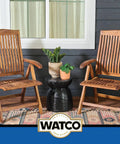 Top Drawer Satin Lacquer Spray Engineered For Heavy Duty Wood Finishing used on teak outdoor chairs and plant decor.