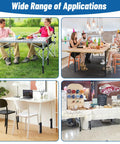Image showing Heavy Duty Four Pack Folding Table Risers And Adjustable Height Leg Extenders for various table setups and uses.