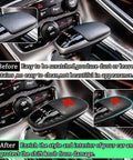 Before and after installation of Gear Shift Knob Head Cover Trim Carbon Fiber Red Fit For Dodge Charger 2015-2023 Challenger 2015-2023
