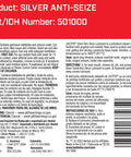 Loctite Silver Anti-Seize Lubricant label on 8 oz petroleum-based bottle with warnings and barcode.