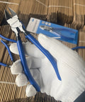 10 Pack 6 Inch Wire Cutters For Crafting And DIY Projects, shown held with blue handles and white glove, in workshop setting.