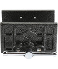 Heavy Duty Cast Iron Woodworker Vise, 6.5 Inch Bench Clamp, powder coated fixture front view, showcasing rugged design and durability.