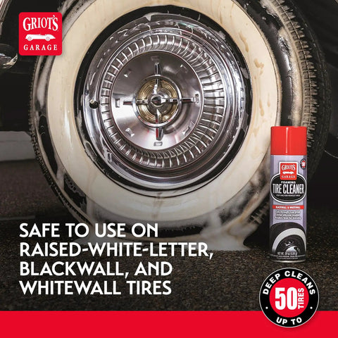 Powerful Foaming Tire Cleaner That Dives Through Brake Dust and Silicone Residue, Lifts Grime From Car, Truck, Motorcycle, and RV Tires, Safe on Whitewalls, 19oz, Model 10952 on whitewall tire