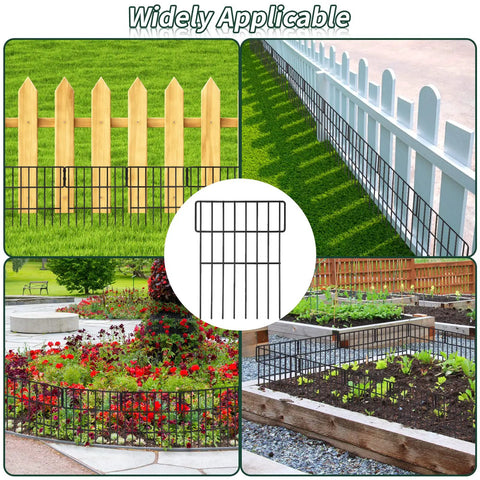 No Dig Animal Barrier Fence Kit 27ft Long 17in High Garden Border Fence With 25 Rustproof Metal Panels used around garden borders