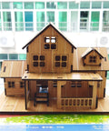 All Wood 3D Puzzle Kit For Adults And Teens, Dope Log Cabin Miniature House Build, DIY Wood Model With Laser Cut Pieces
