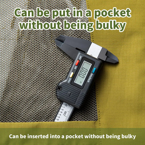 Compact Digital Caliper 0 To 4 Inch With Inch Millimeter Conversion And Auto Off in yellow pocket