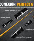 Diagram showing Half Inch Drive Deep Impact Socket Set 29 Piece Six Point SAE And Metric From Three Eighths Inch To One Inch And Ten To 24 MM Chrome Vanadium With Three And Five Inch Extension Bars And Socket Adapter.