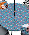 Heavy Duty Round Outdoor Tablecloth With Umbrella Hole And Zipper For 36 To 44 Inch Tables, Stain Resistant Polyester, patriotic design
