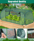Two Pack Raised Bed Garden Covers Pop Up Mesh Plant Covers For Outdoors 30 Percent Sunblock Shade Tent Crop Cage with lettuce
