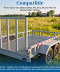 Heavy Duty 819T Trailer Gate Spring Pin Latch Kit Black Two Pack locks on a utility trailer in a field with green grass.