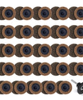 50 Pack 2 Inch Coarse Pro Grade Sanding Discs With Quick Change One Quarter Inch Shank Holder Roll Pad Lock Disc For Die Grinder Surface Conditioning Burr Finish Rust Paint Removal
