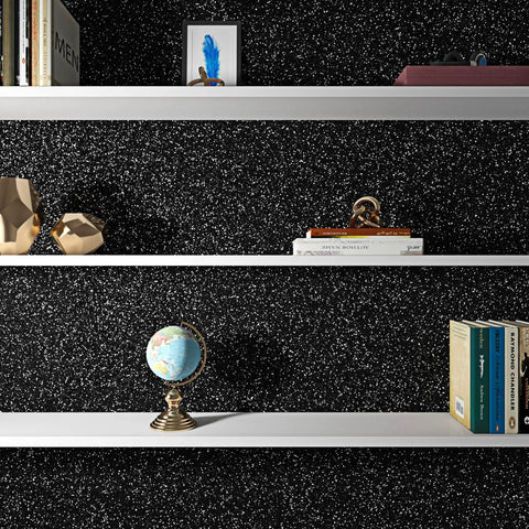 Black Glitter Peel And Stick Wallpaper For Cabinets And Walls DIY Friendly Self Adhesive Glitter Paper With Sparkle, shelves decorated
