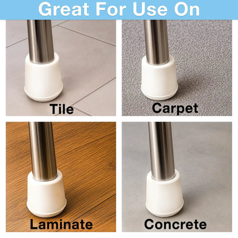 1 Inch Round Non Marking Rubber Chair Leg Caps Set of 4 Protect Floors No Slip Quiet Movement for various floor types